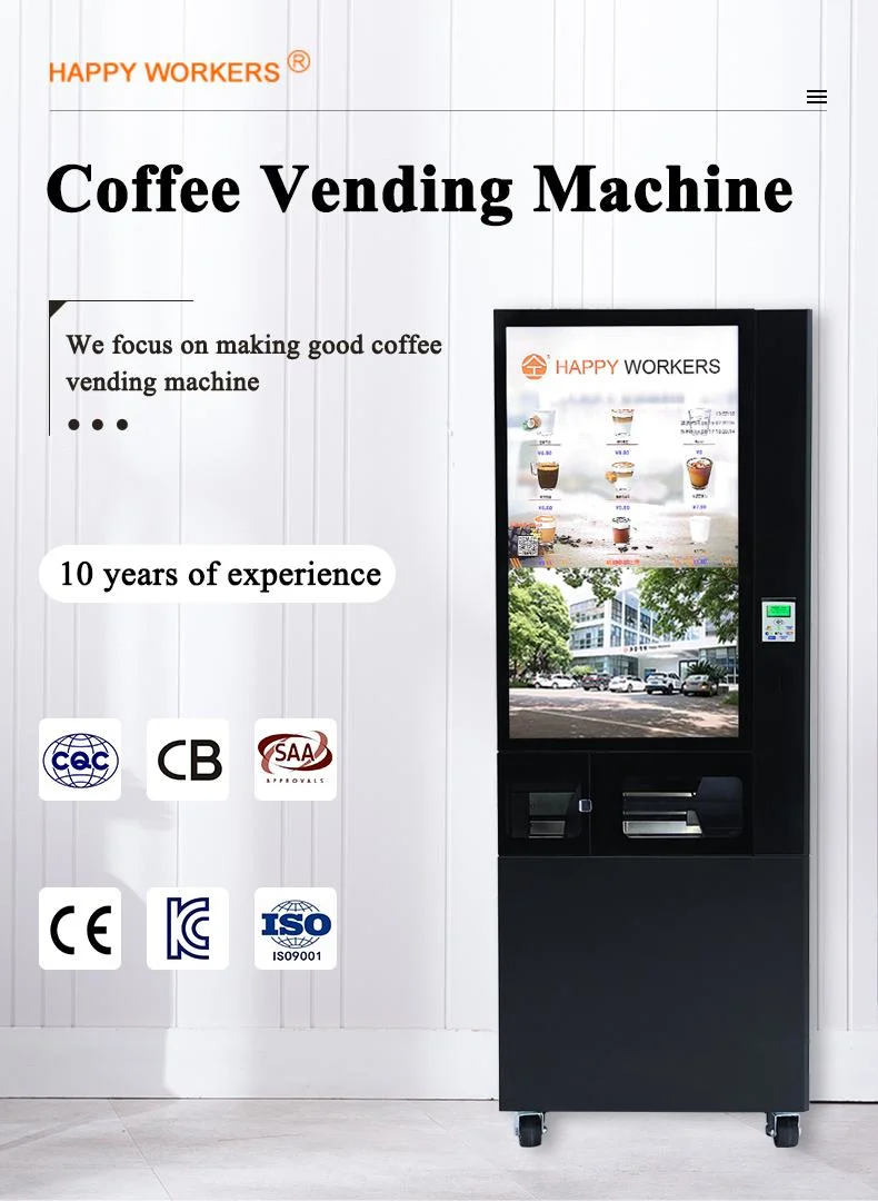 High Fashion Coffee Vending Machine Commercial Water Dispenser with Qr Code