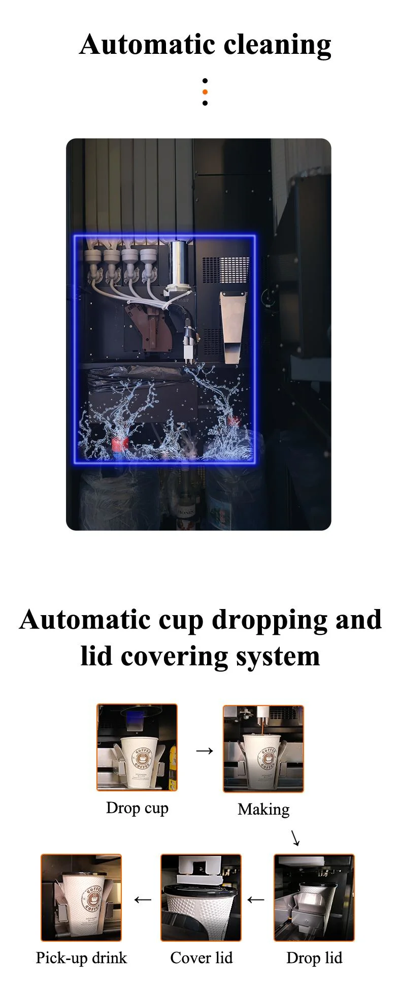 Automatic Coffee Vending Machine Commercial Cup Lid Dispenser